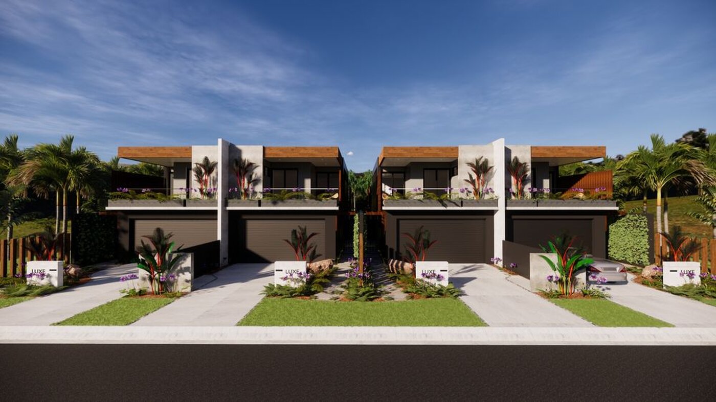 Front facade to four new villas